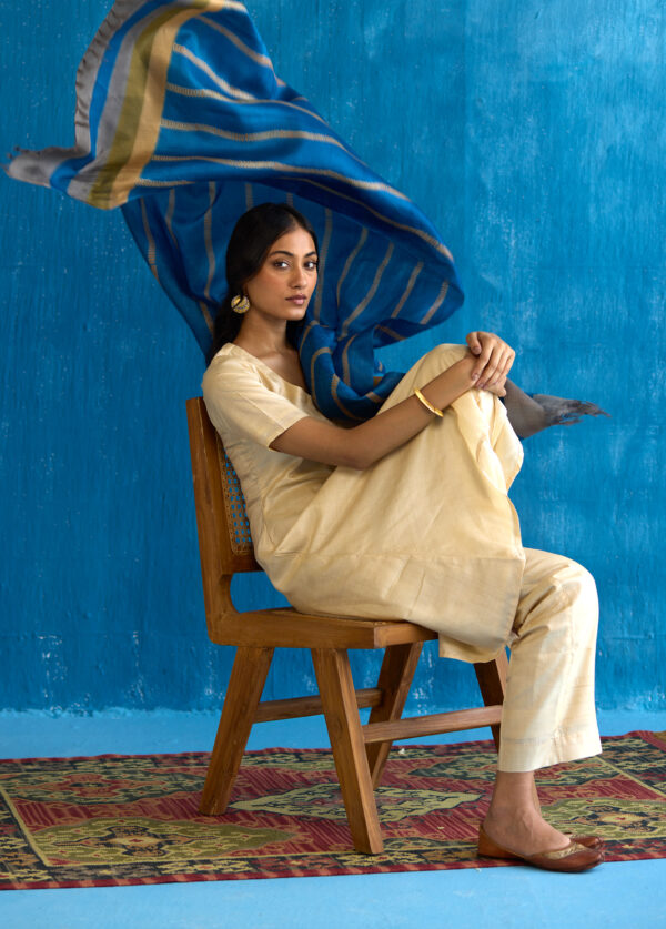 Royal Striped Kosa Silk Dupatta - Image 4