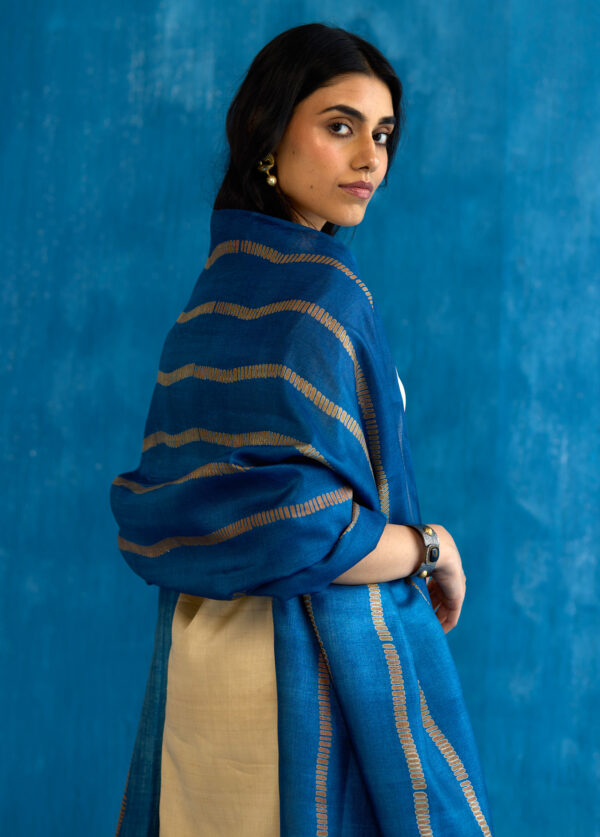 Royal Striped Kosa Silk Dupatta - Image 2