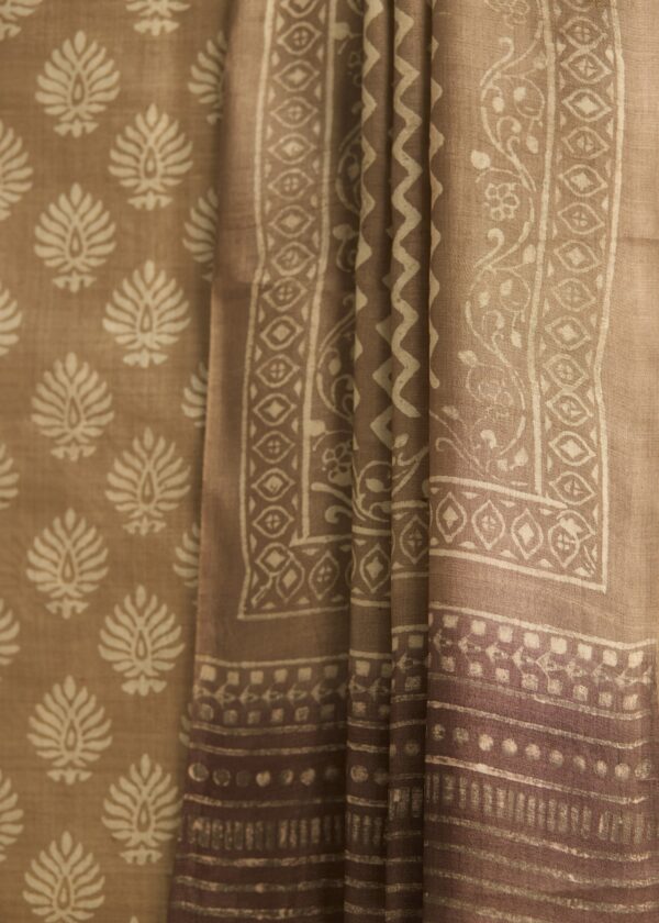 Earthy Aura Kosa Silk Unstitched Suit – Hand Block Printed - Image 2