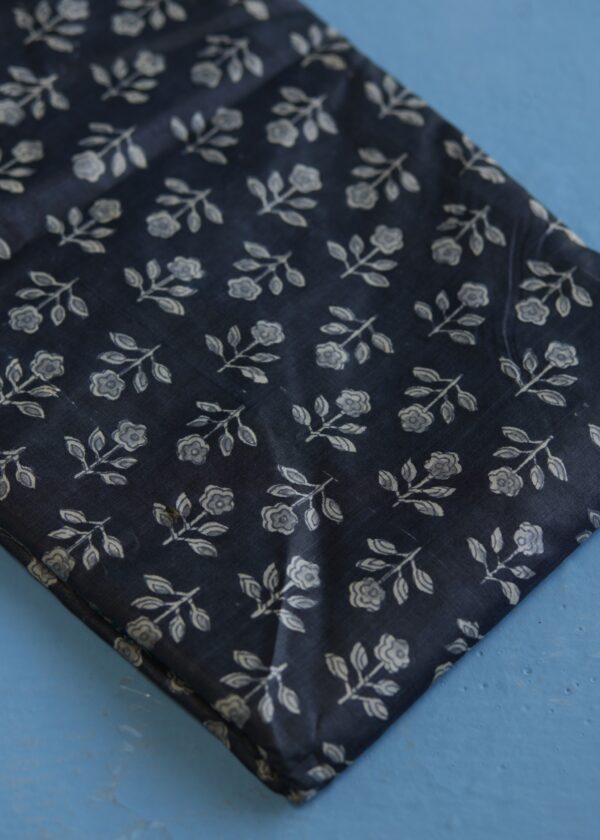 Midnight Bloom Kosa Silk Fabric - Image 2