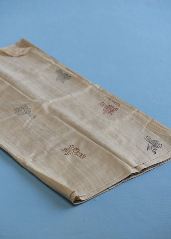 Golden Bird Kosa Silk Fabric