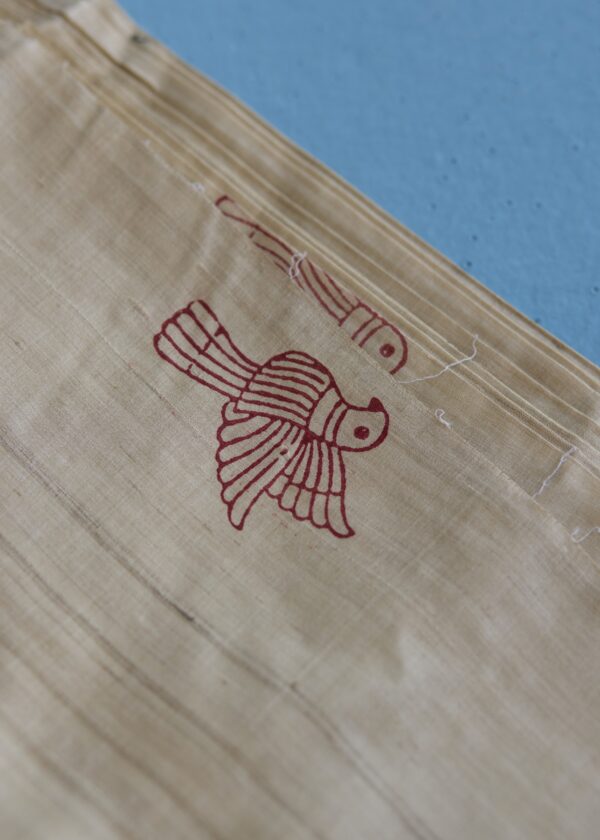 Golden Bird Kosa Silk Fabric - Image 4