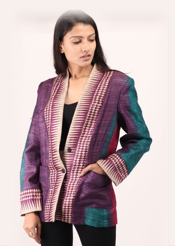 Royal Weave Kosa Silk Blazer - Image 3