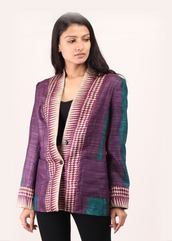 Royal Weave Kosa Silk Blazer - Image 4