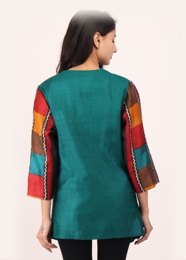 Mosaic Elegance Kosa Silk Blazer - Image 2