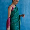 Green handwoven zari saree - Image 5