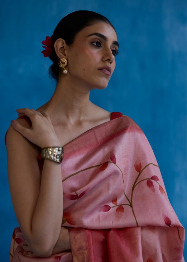 Handpainted kosa silk saree - Image 3