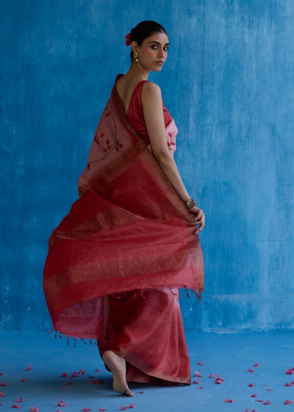 Handpainted kosa silk saree - Image 5
