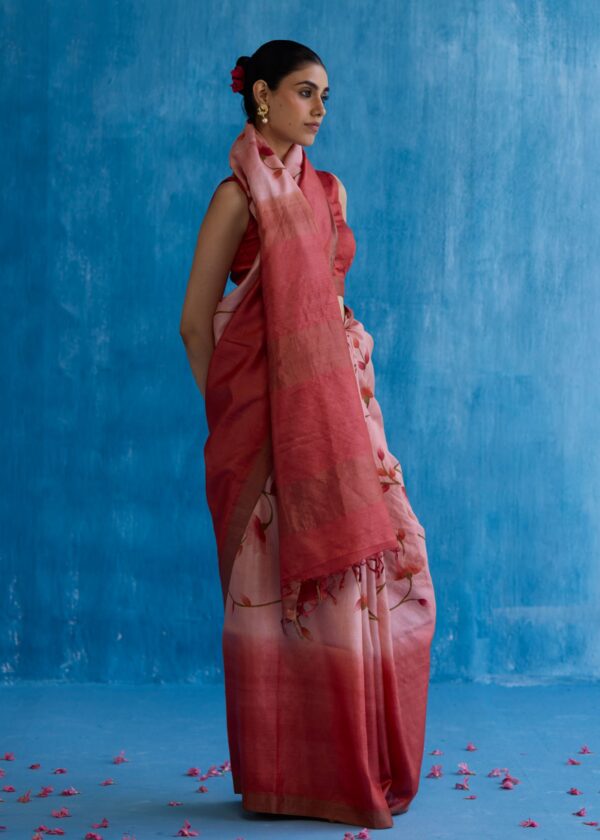 Handpainted kosa silk saree