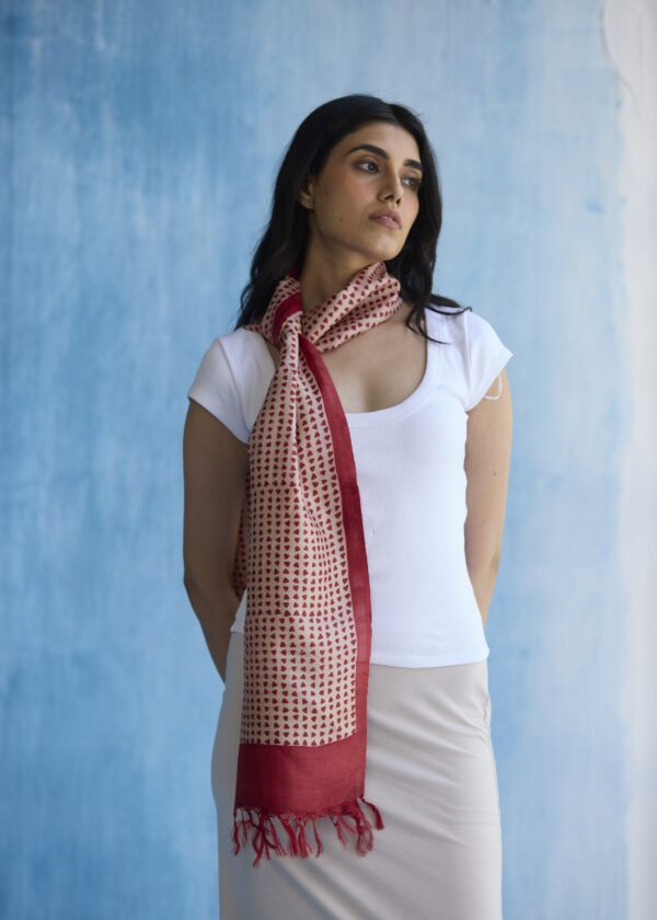 Crimson Charm Kosa Silk Stole
