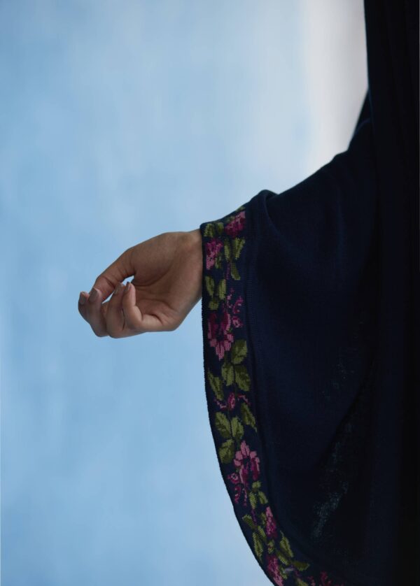 Midnight Bloom Embroidered Wool Rap - Image 5