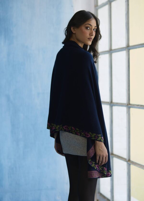 Midnight Bloom Embroidered Wool Rap - Image 4