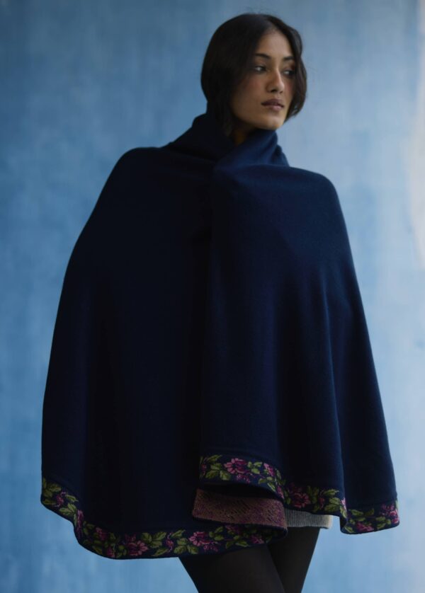 Midnight Bloom Embroidered Wool Rap - Image 2