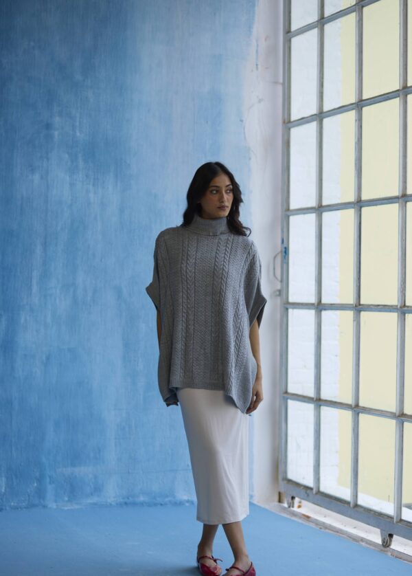 Cloud Grey Poncho - Image 3