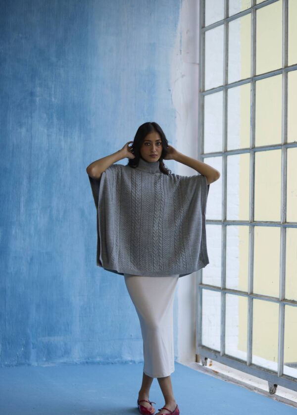 Cloud Grey Poncho - Image 2