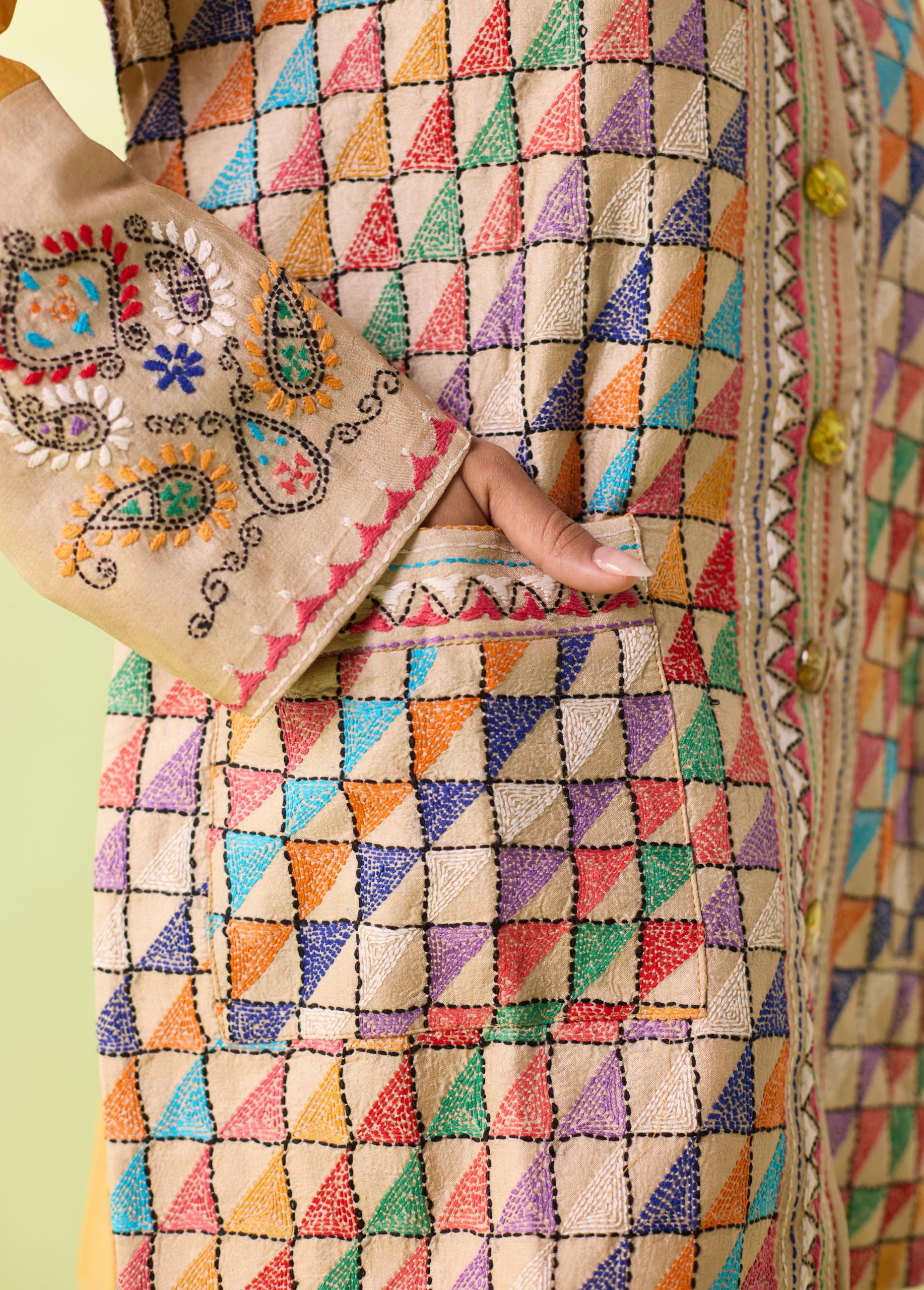 Heritage Mosaic Kosa Silk Jacket - Image 7