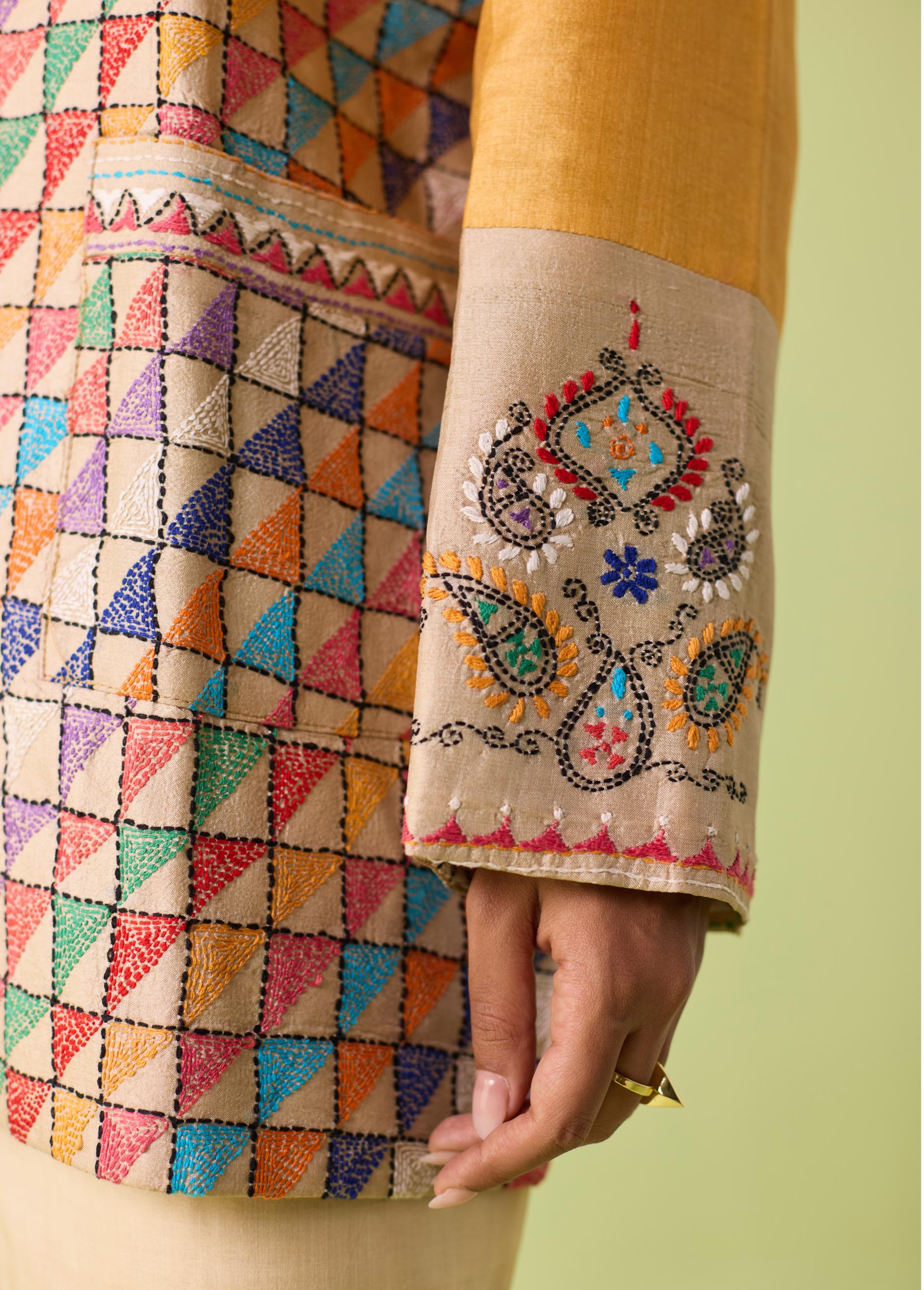 Heritage Mosaic Kosa Silk Jacket - Image 8