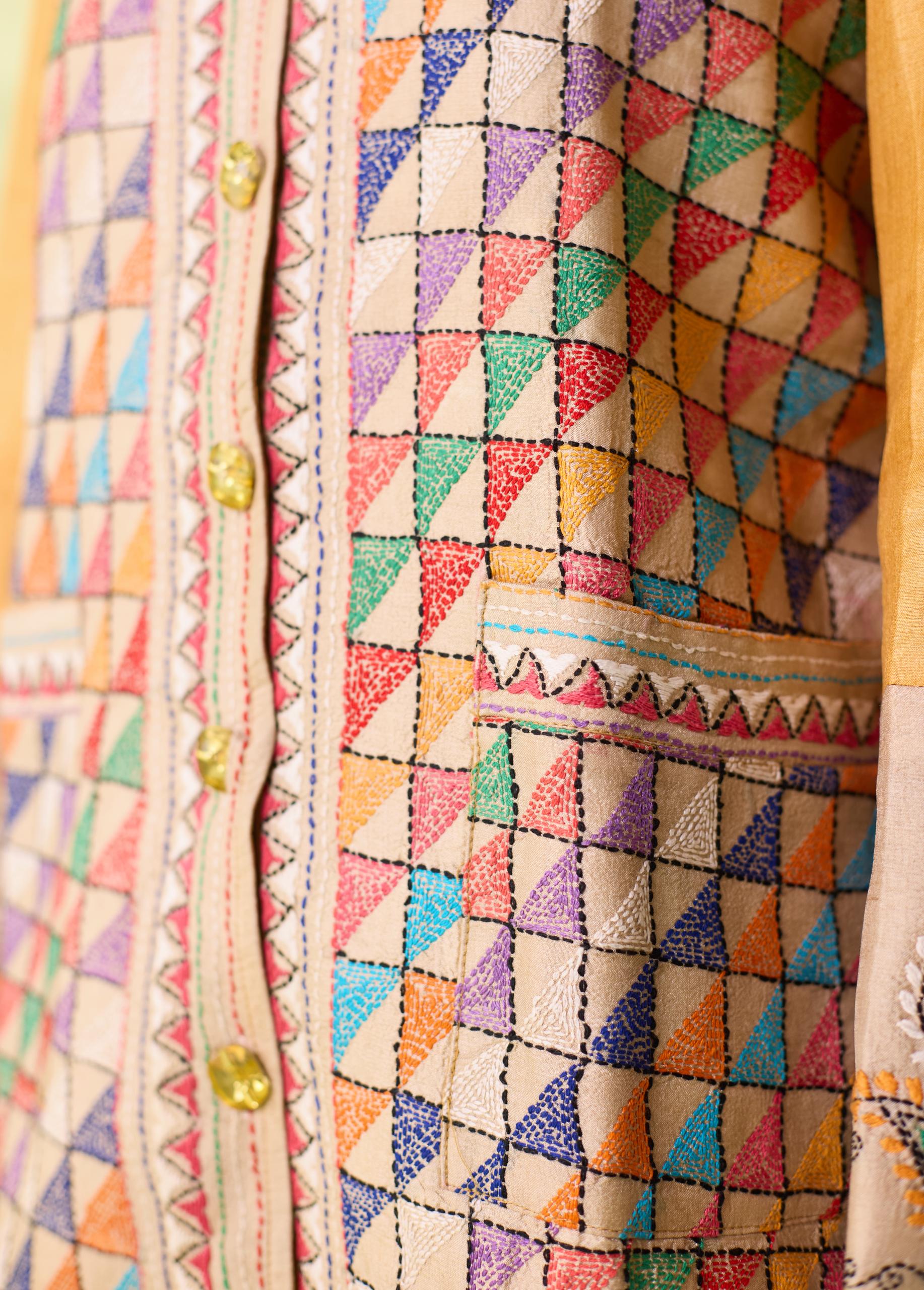Heritage Mosaic Kosa Silk Jacket - Image 6