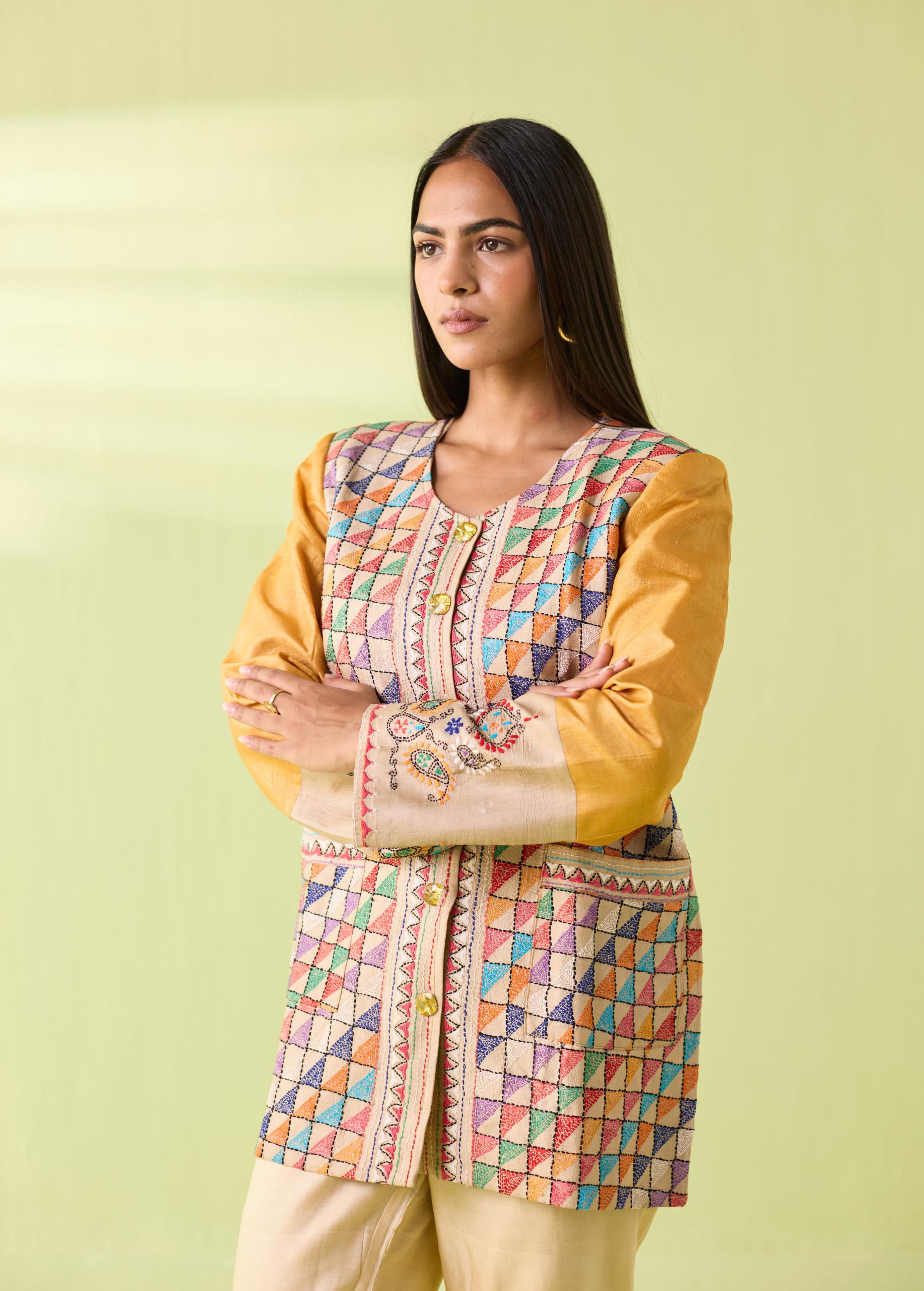 Heritage Mosaic Kosa Silk Jacket - Image 2