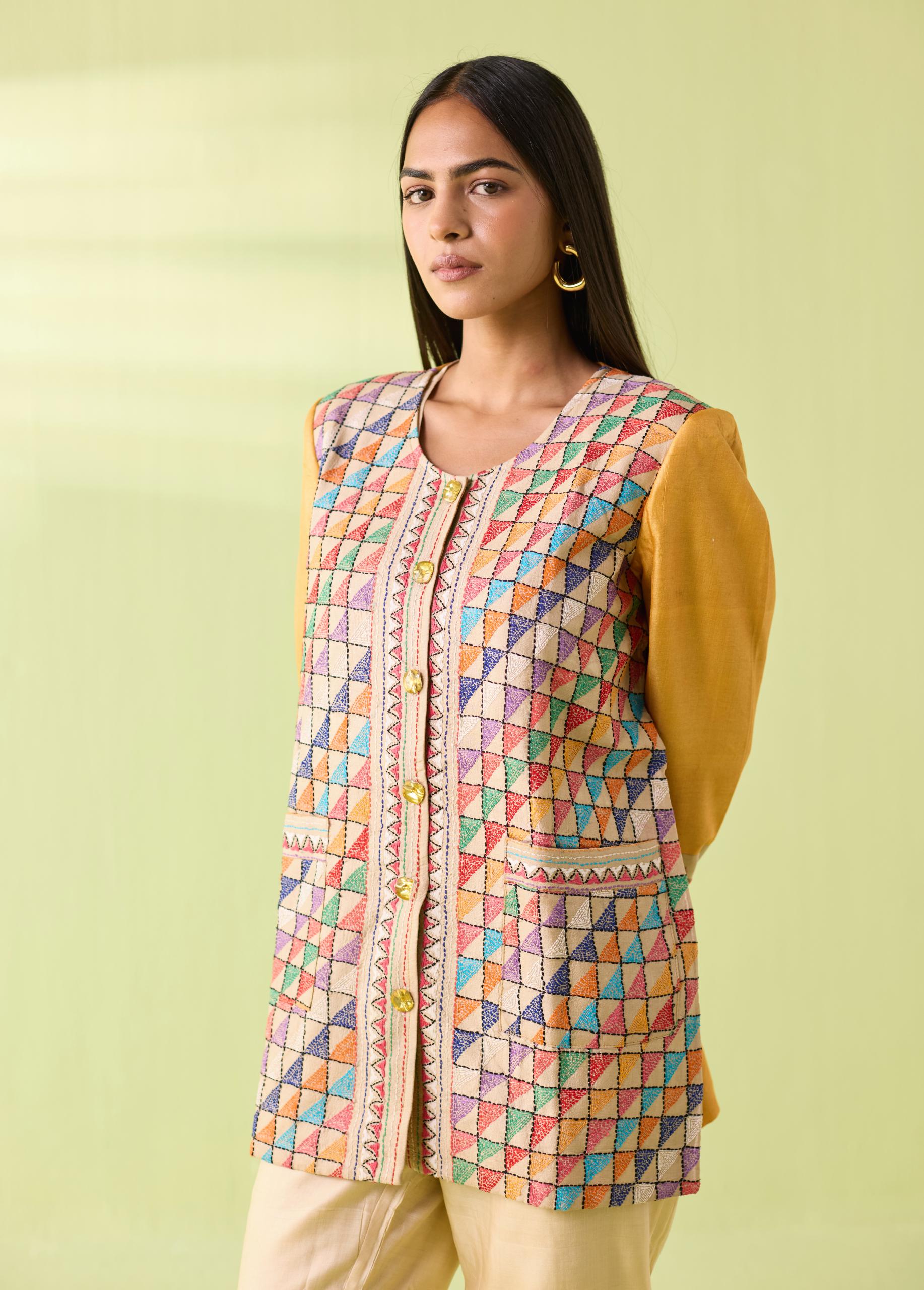 Heritage Mosaic Kosa Silk Jacket - Image 3