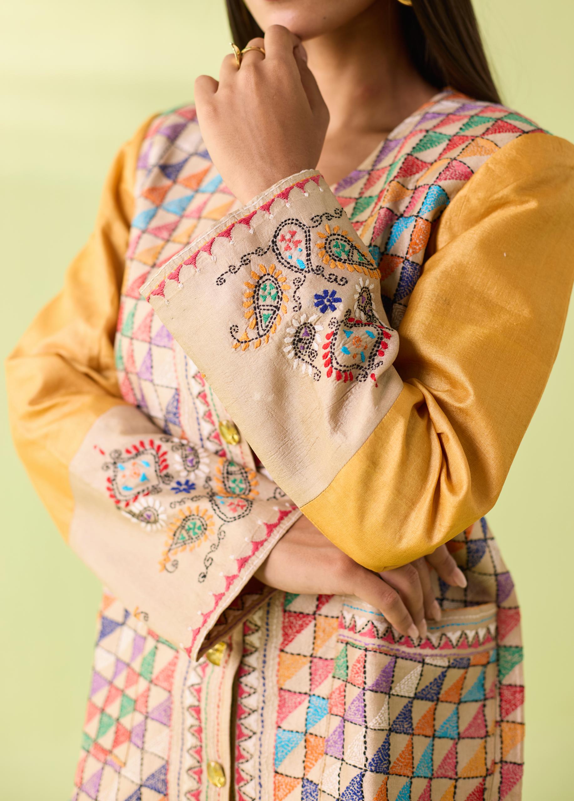 Heritage Mosaic Kosa Silk Jacket - Image 4