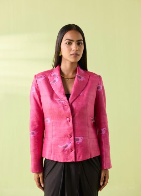 Gulabi Sparrow Kosa Silk Tailored Jacket