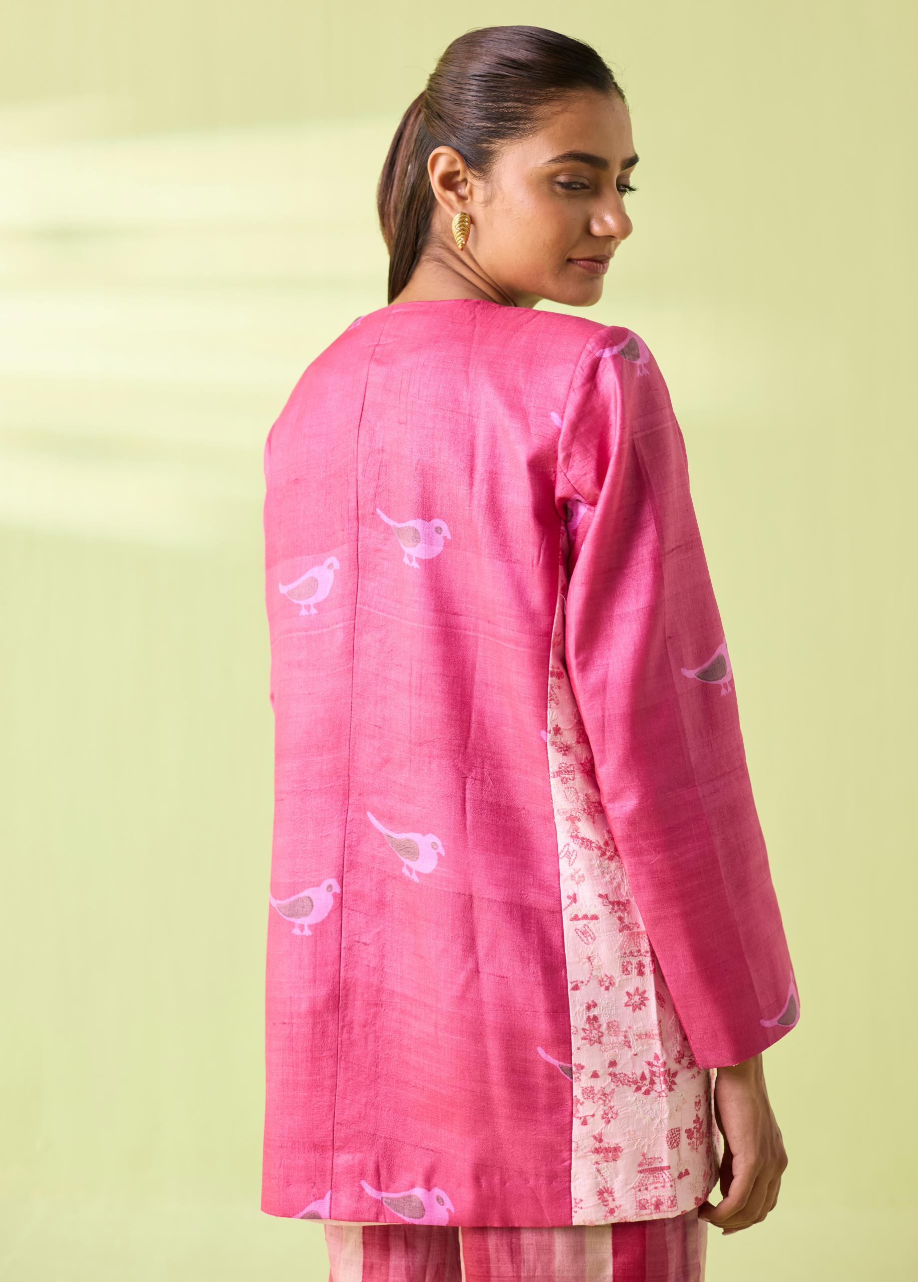 Gulabi Kosa Silk Warli-Weave Jacket - Image 7