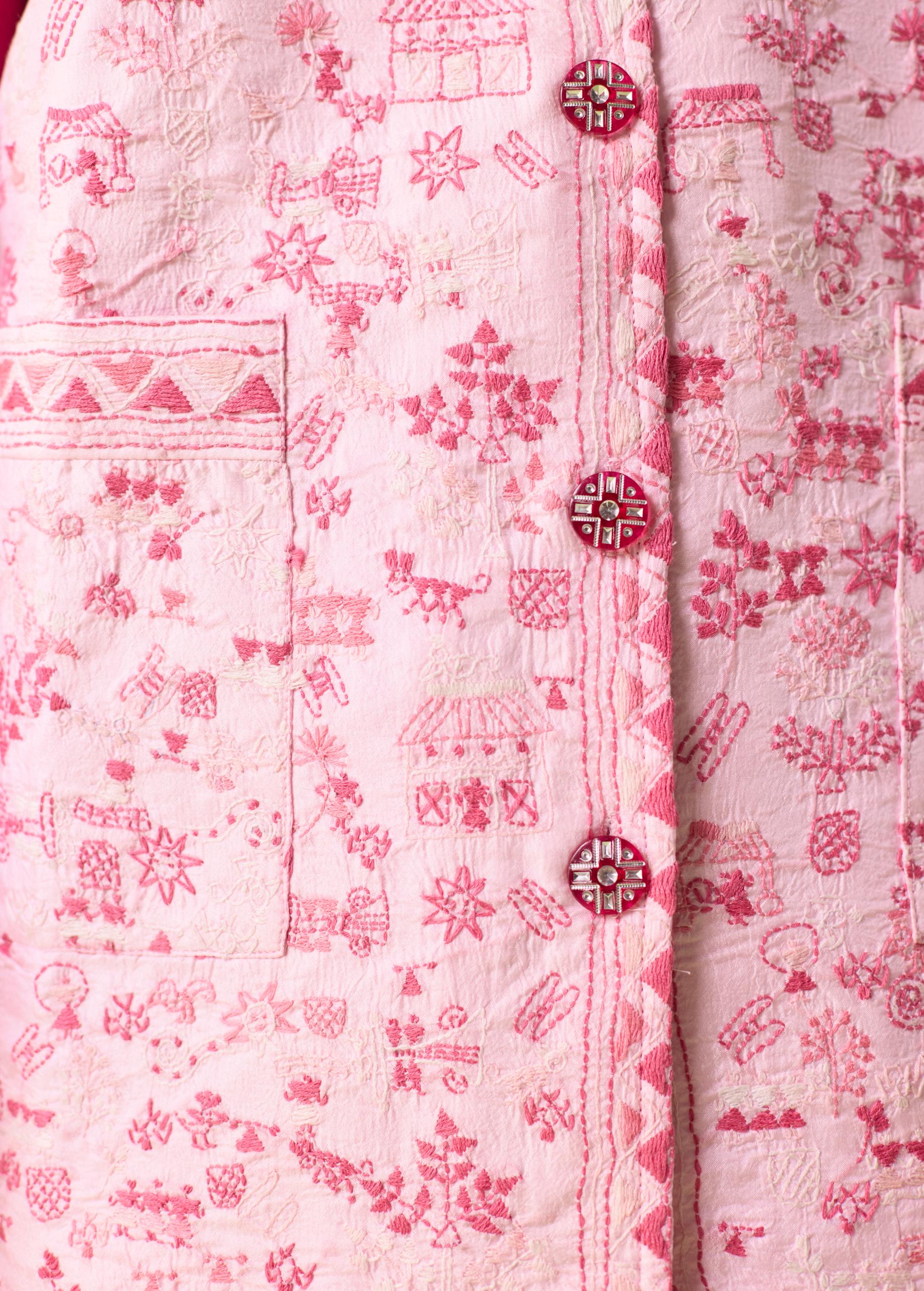 Gulabi Kosa Silk Warli-Weave Jacket - Image 6