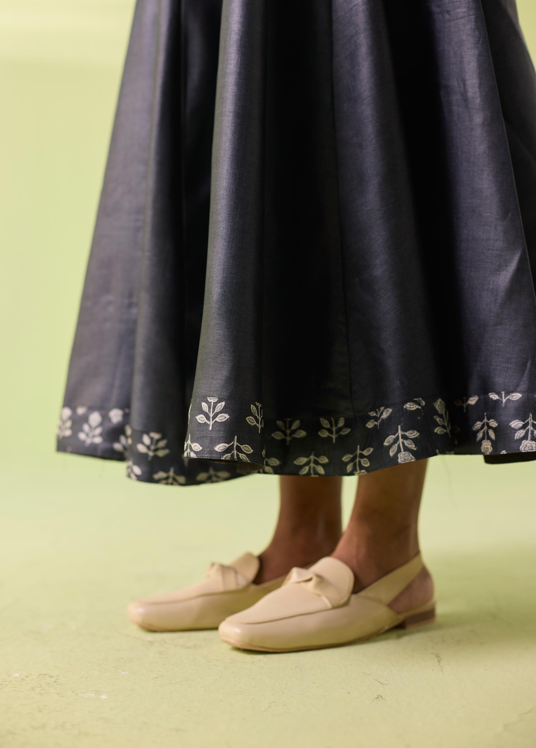 Midnight Bloom Kosa Silk Flared Dress - Image 8