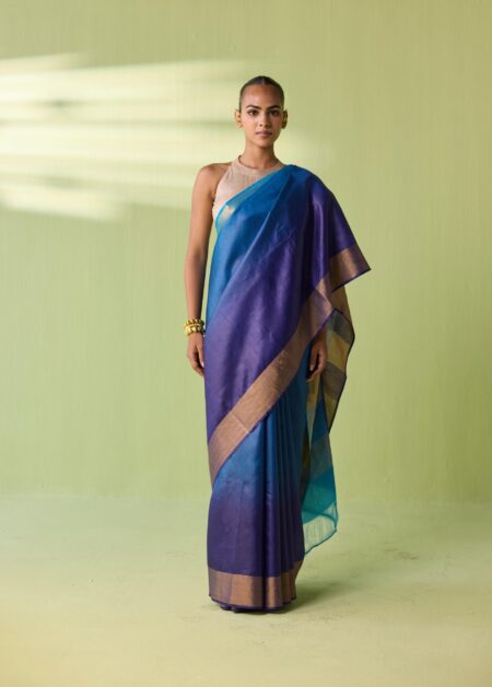 Ocean Ombre Kosa Silk Saree