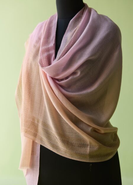 Ombre Blush Crystal Border Fine Wool Stole