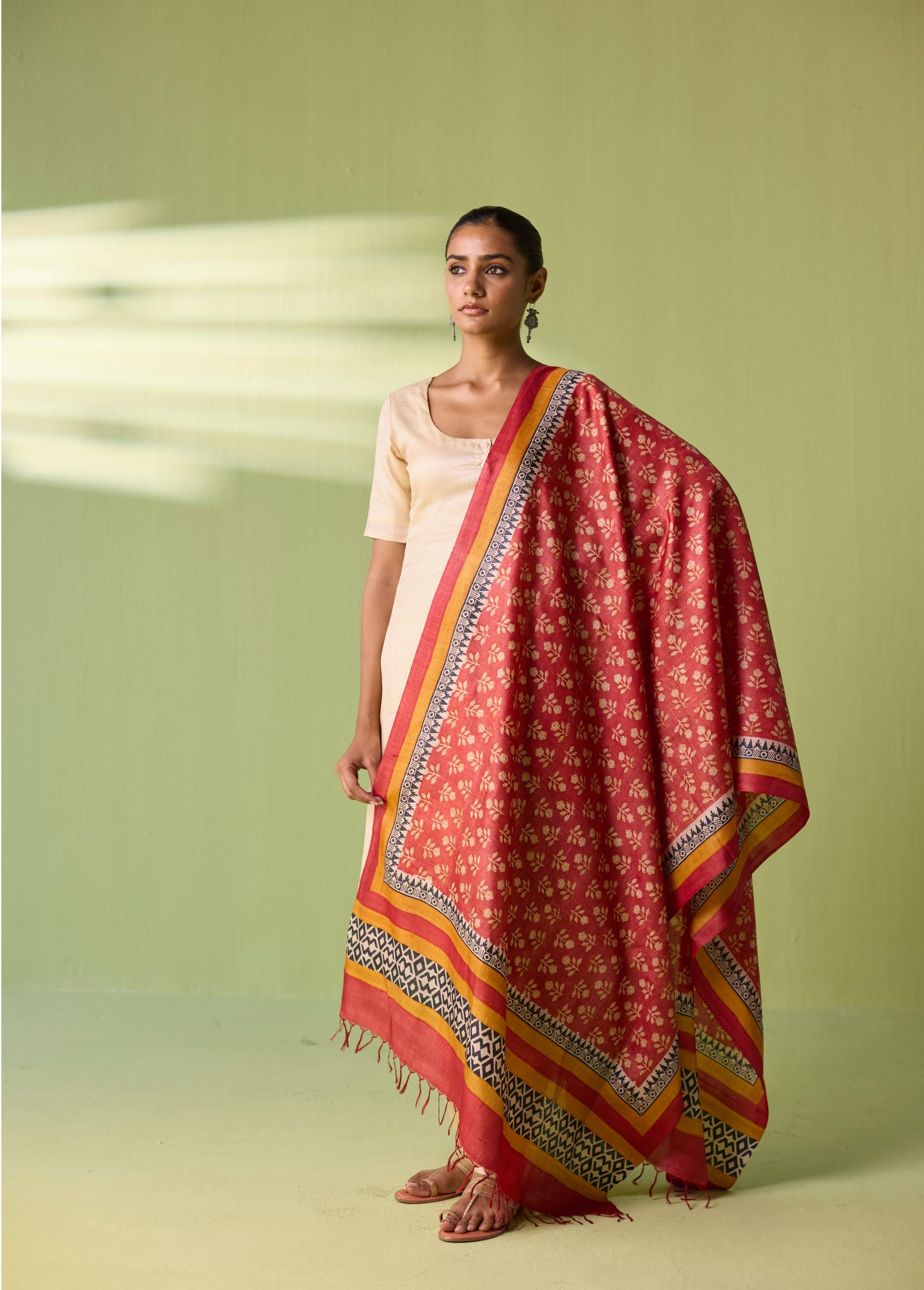 Gulbahar Kosa Silk Woven Dupatta - Image 4
