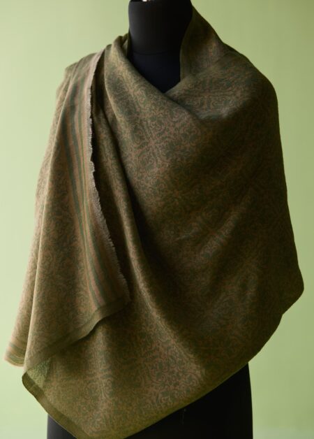 Forest Zari Motif Fine Wool Stole