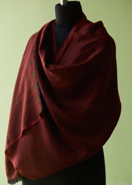 Maroon Heritage Fine Wool Stole
