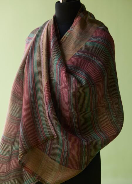 Rainbow Drift Fine Wool Space-Dyed Stole
