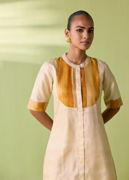 Golden Yoke Pure Silk Suit Set