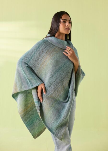Soft Woollen Mist-Blend Poncho