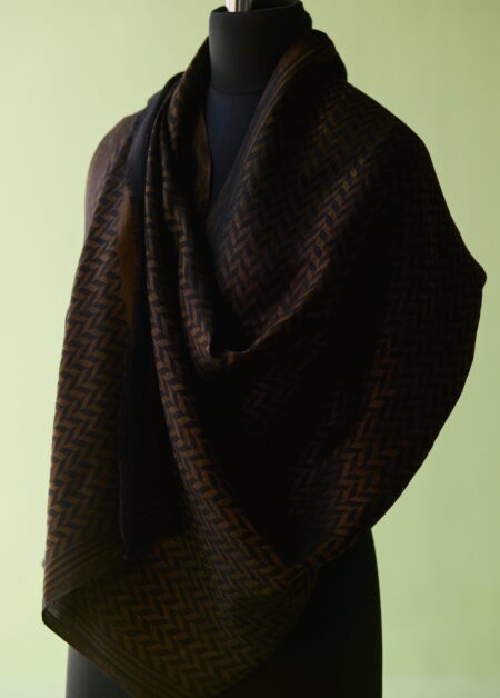 Midnight Chevron Fine Wool Stole