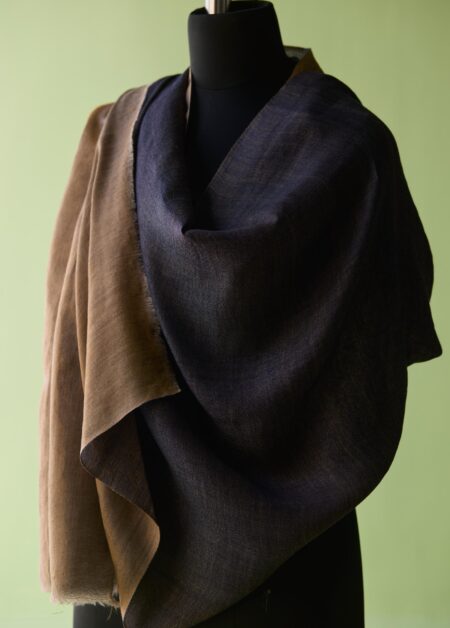 Midnight Mocha Reversible Fine Wool Stole