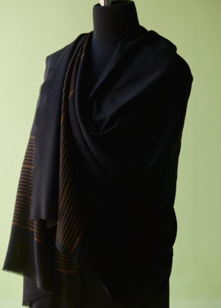 Noir Stripe Fine Wool Stole